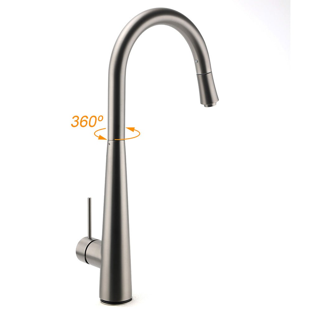 WELS Gun Metal Grey Pull Out Kitchen Sink Tap Basin Mixer Faucet Flexible Spout - Furniture > Bathroom > Shower Heads & Screens - Rivercity House & Home Co. (ABN 18 642 972 209) - Affordable Modern Furniture Australia