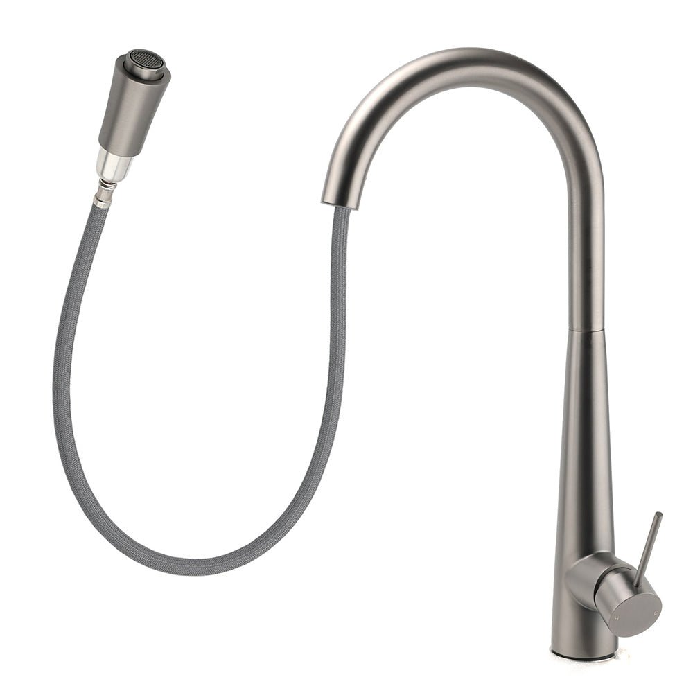 WELS Gun Metal Grey Pull Out Kitchen Sink Tap Basin Mixer Faucet Flexible Spout - Furniture > Bathroom > Shower Heads & Screens - Rivercity House & Home Co. (ABN 18 642 972 209) - Affordable Modern Furniture Australia