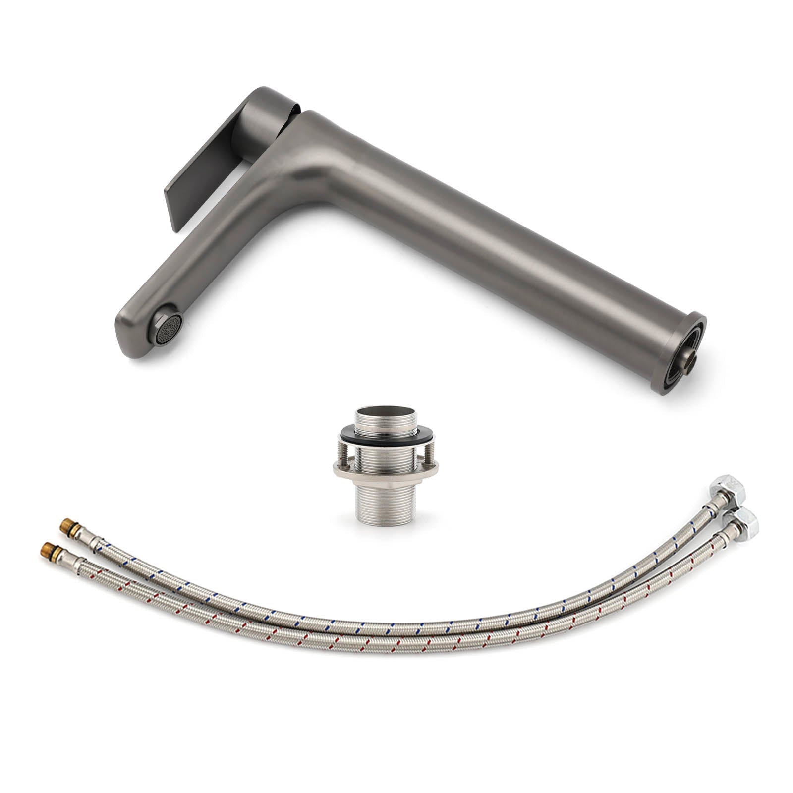 WELS Gun Metal Grey Round High Rise Basin Mixer Bathroom Vanity Faucet Tapware - Furniture > Bathroom > Shower Heads & Screens - Rivercity House & Home Co. (ABN 18 642 972 209) - Affordable Modern Furniture Australia