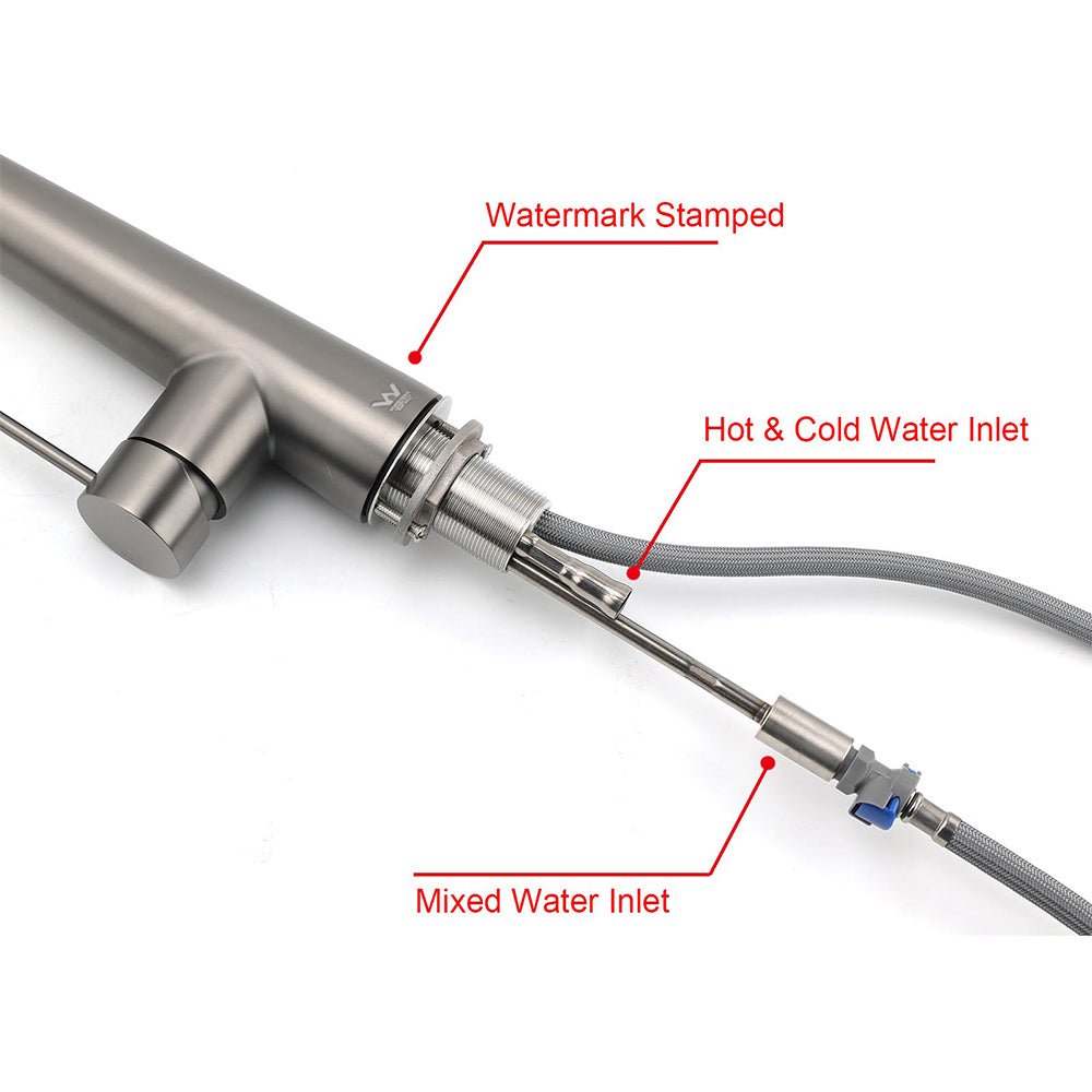 WELS Gun Metal Pull Out 2 Modes Spray Spout Kitchen Sink Tap Basin Faucet Mixer - Furniture > Bathroom > Shower Heads & Screens - Rivercity House & Home Co. (ABN 18 642 972 209) - Affordable Modern Furniture Australia