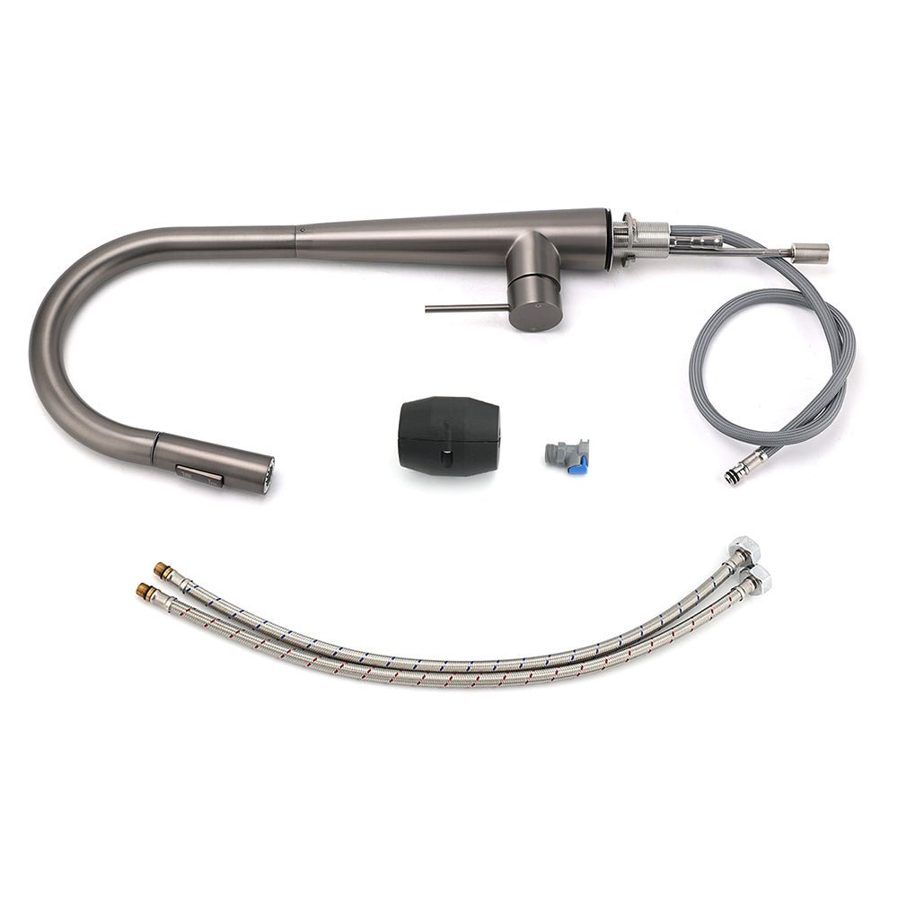 WELS Gun Metal Pull Out 2 Modes Spray Spout Kitchen Sink Tap Basin Faucet Mixer - Furniture > Bathroom > Shower Heads & Screens - Rivercity House & Home Co. (ABN 18 642 972 209) - Affordable Modern Furniture Australia