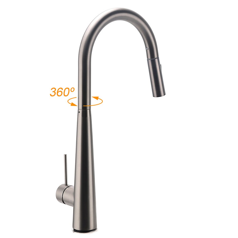 WELS Gun Metal Pull Out 2 Modes Spray Spout Kitchen Sink Tap Basin Faucet Mixer - Furniture > Bathroom > Shower Heads & Screens - Rivercity House & Home Co. (ABN 18 642 972 209) - Affordable Modern Furniture Australia