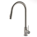 KYLINS Stainless Steel Pull Out Kitchen Sink Mixer Tap with 2-Way Spout - Grey Metal