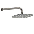 10" Grey Metal Round Rain Shower Head with 400mm Straight Wall Mounted Arm - Grey Metal