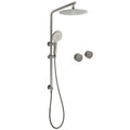 10" Twin Shower Head with 3-Mode Handheld & Slide Rail Set - Grey Metal