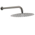 12" Round Rain Shower Head with 400mm Wall Mounted Arm - Grey Metal