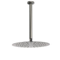 12" Round SUS Rainfall Shower Head with 300mm Ceiling Dropper Arm Set - Grey Metal