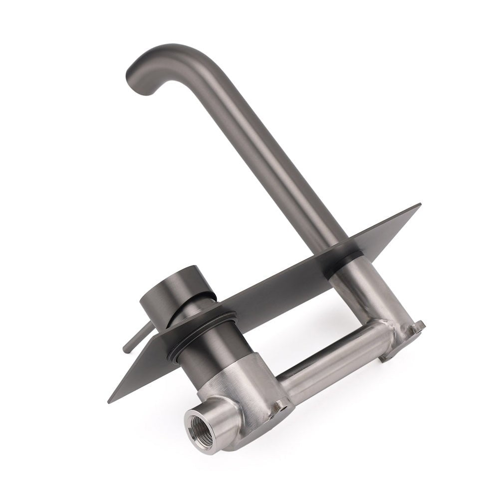 WELS Gun Metal Round Wall Basin Mixer Vanity Sink Tap Hot Cold Faucet Spout - Furniture > Bathroom > Shower Heads & Screens - Rivercity House & Home Co. (ABN 18 642 972 209) - Affordable Modern Furniture Australia