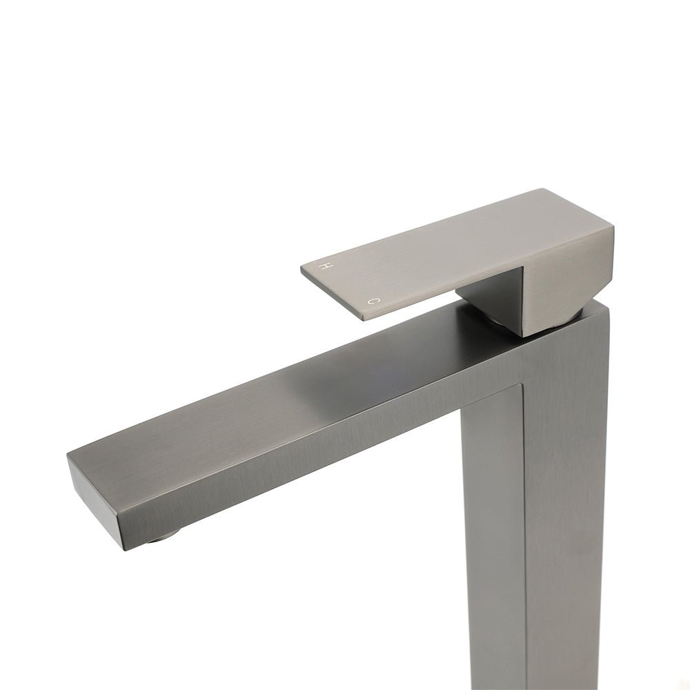 WELS Gun Metal Square 310mm Tall Basin Vessel Mixer Kitchen Laundry Faucet Tap - Furniture > Bathroom > Shower Heads & Screens - Rivercity House & Home Co. (ABN 18 642 972 209) - Affordable Modern Furniture Australia