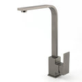Square Gooseneck Swivel Kitchen Laundry Mixer Faucet with Ceramic Cartridge - Grey Metal