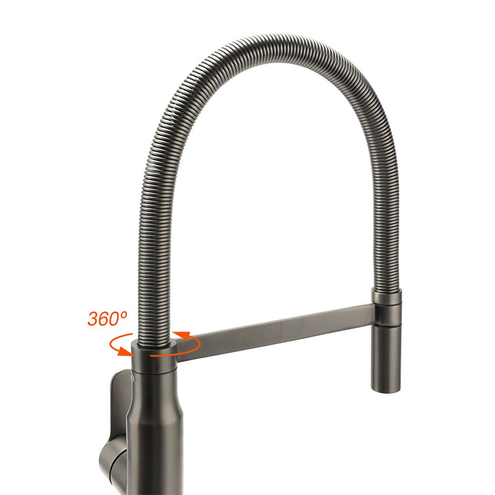WELS Gun Metal Stainless Steel Pull Out Swivel Kitchen Mixer Sink Tap Spout Faucet - Furniture > Bathroom > Shower Heads & Screens - Rivercity House & Home Co. (ABN 18 642 972 209) - Affordable Modern Furniture Australia