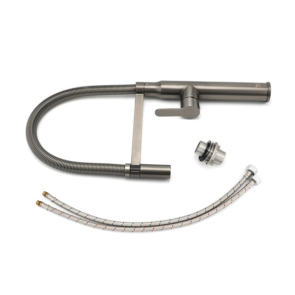 WELS Gun Metal Stainless Steel Pull Out Swivel Kitchen Mixer Sink Tap Spout Faucet - Furniture > Bathroom > Shower Heads & Screens - Rivercity House & Home Co. (ABN 18 642 972 209) - Affordable Modern Furniture Australia