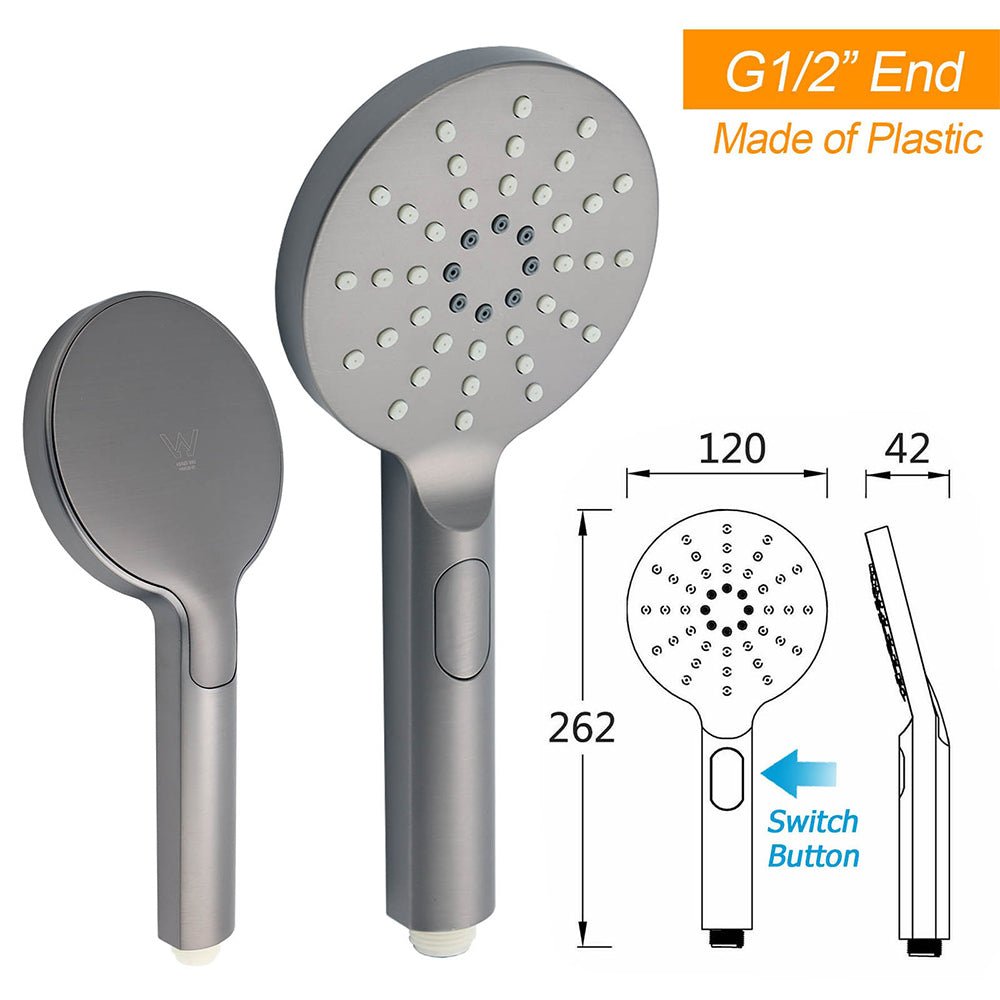 WELS Gunmetal Round 10" Twin Shower Head 3 Modes Handheld Slide Rail Diverter Arm - Furniture > Bathroom > Shower Heads & Screens - Rivercity House & Home Co. (ABN 18 642 972 209) - Affordable Modern Furniture Australia