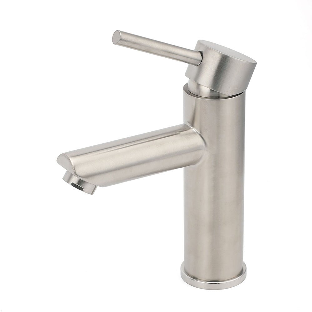 WELS Kitchen Laundry Round Basin Mixer Vanity Sink Faucet Tap Nickel Brushed Set - Furniture > Bathroom > Shower Heads & Screens - Rivercity House & Home Co. (ABN 18 642 972 209) - Affordable Modern Furniture Australia