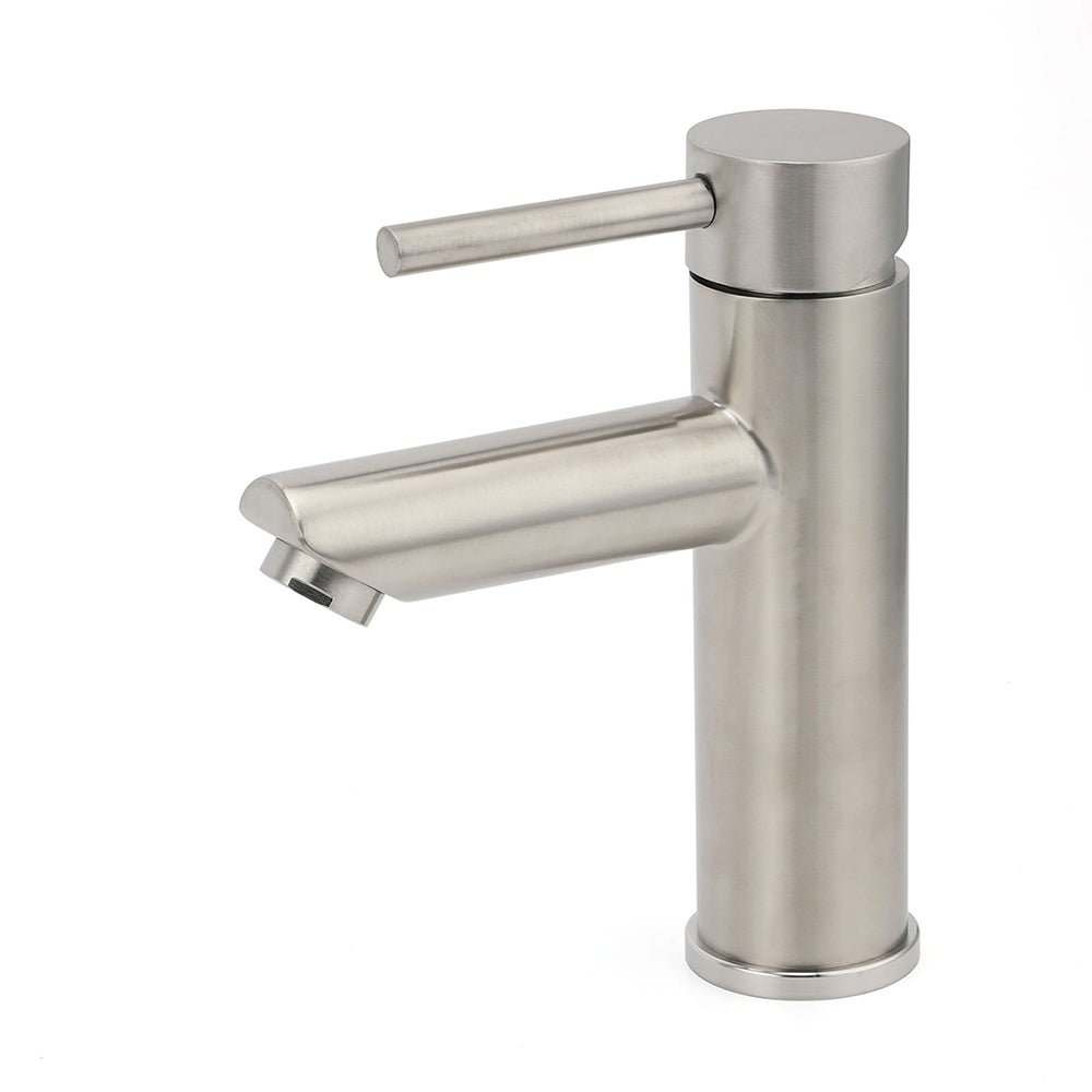 WELS Kitchen Laundry Round Basin Mixer Vanity Sink Faucet Tap Nickel Brushed Set - Furniture > Bathroom > Shower Heads & Screens - Rivercity House & Home Co. (ABN 18 642 972 209) - Affordable Modern Furniture Australia