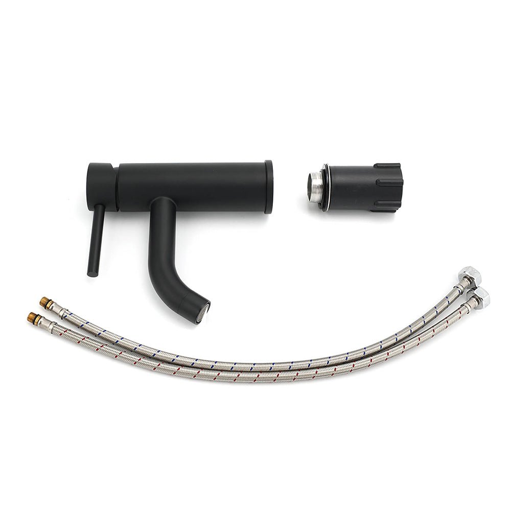 WELS Kitchen Laundry Round Standard Basin Mixer Vanity Sink Faucet Tap Black Set - Furniture > Bathroom > Shower Heads & Screens - Rivercity House & Home Co. (ABN 18 642 972 209) - Affordable Modern Furniture Australia