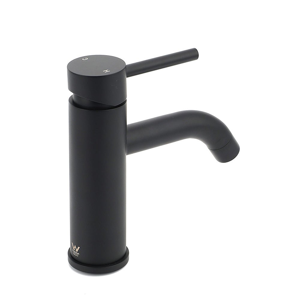 WELS Kitchen Laundry Round Standard Basin Mixer Vanity Sink Faucet Tap Black Set - Furniture > Bathroom > Shower Heads & Screens - Rivercity House & Home Co. (ABN 18 642 972 209) - Affordable Modern Furniture Australia