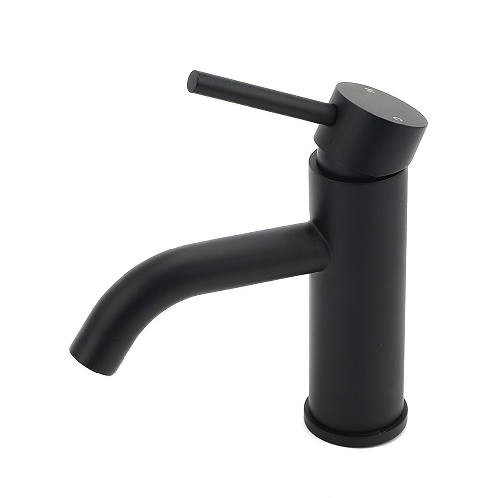 WELS Kitchen Laundry Round Standard Basin Mixer Vanity Sink Faucet Tap Black Set - Furniture > Bathroom > Shower Heads & Screens - Rivercity House & Home Co. (ABN 18 642 972 209) - Affordable Modern Furniture Australia