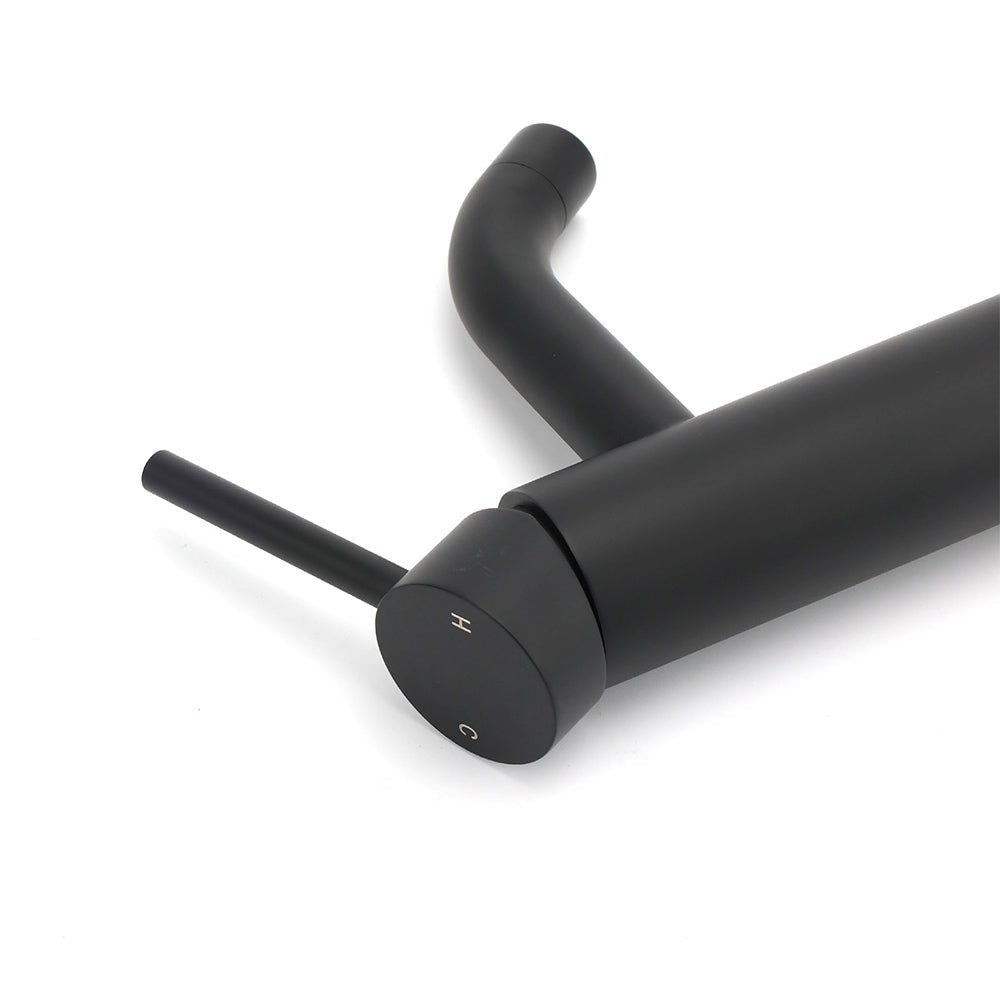 WELS Kitchen Laundry Round Standard Basin Mixer Vanity Sink Faucet Tap Black Set - Furniture > Bathroom > Shower Heads & Screens - Rivercity House & Home Co. (ABN 18 642 972 209) - Affordable Modern Furniture Australia