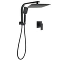 10" Matte Black 2-in-1 Rain & Handheld Shower Set with Gooseneck Arm Diverter