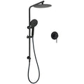 10" Matte Black Dual Shower Set with Rain Head, Handheld, Slide Rail & Mixer