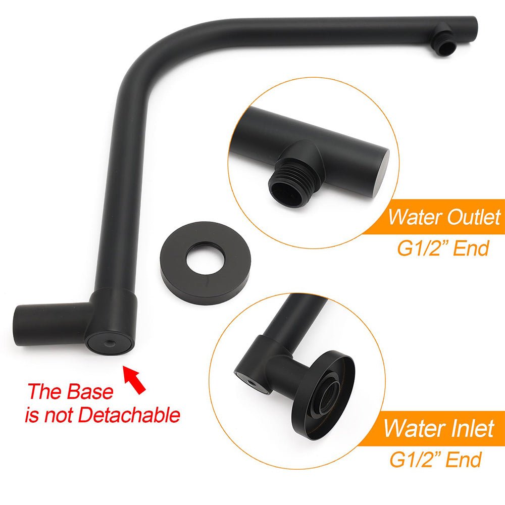 WELS Matt Black 10" SUS Round Rain Shower Head & Gooseneck Swivel Wall Arm Set - Furniture > Bathroom > Shower Heads & Screens - Rivercity House & Home Co. (ABN 18 642 972 209) - Affordable Modern Furniture Australia