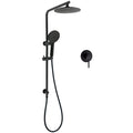 9" Matte Black 2in1 Round Rainfall & 3-Mode Handheld Slide Rail Mixer Set