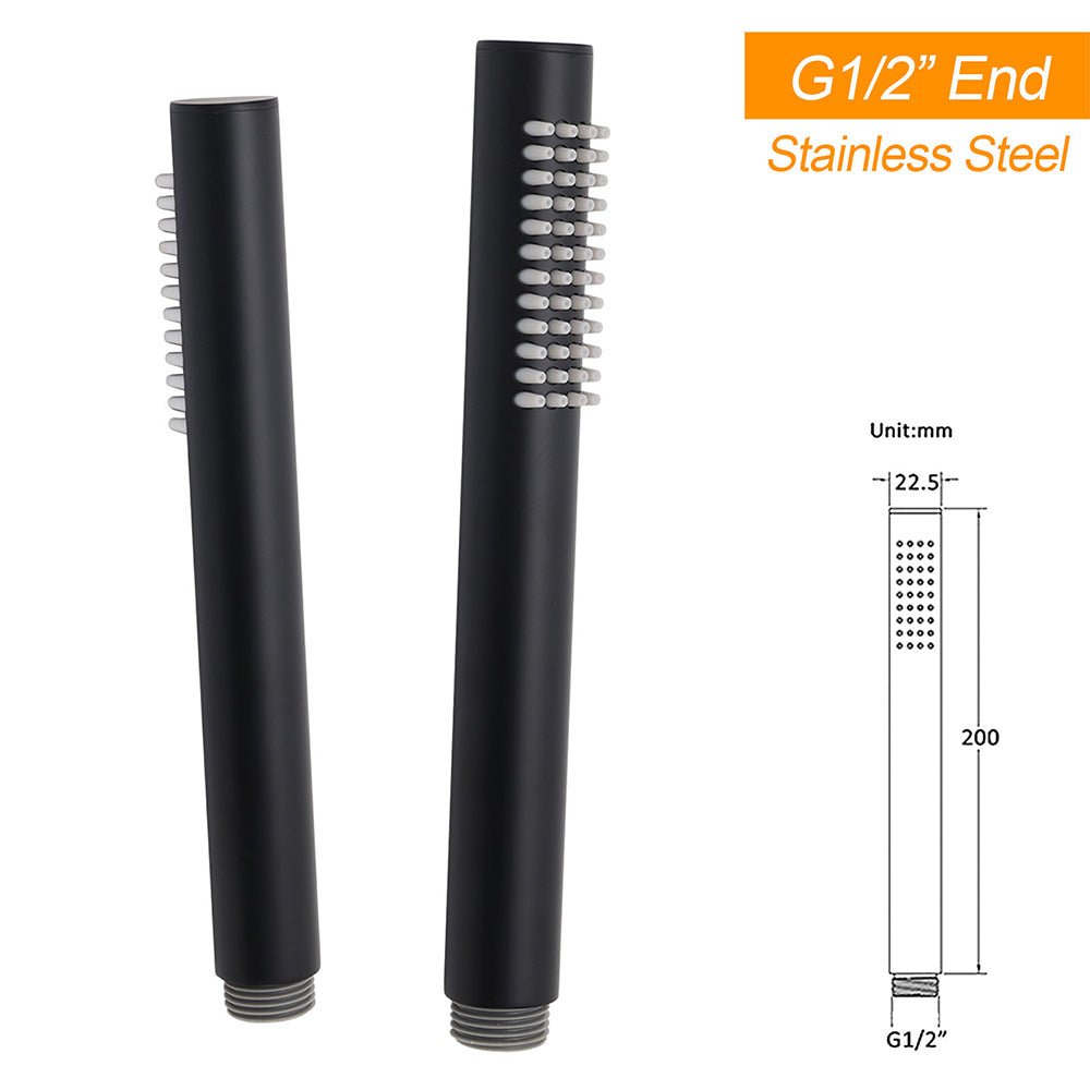 WELS Matt Black 2in1 Shower 8" Round Head Set 1 Mode Handheld Rose Sliding Rail Elbow Inlet - Furniture > Bathroom > Shower Heads & Screens - Rivercity House & Home Co. (ABN 18 642 972 209) - Affordable Modern Furniture Australia
