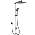 10" 2in1 Square Rain Shower Head with 3-Mode Handheld & Adjustable Rail Set - Matte Black