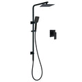 8" Matte Black Rainfall Shower Head 3-Mode Handheld with Wall Rail & 2in1 Mixer Set