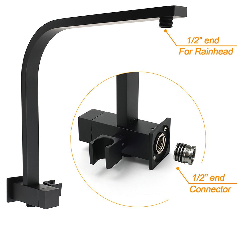 WELS Matt Black 8" Shower Head 3 Modes Handheld Gooseneck Arm Square 2in1 Set Mixer - Furniture > Bathroom > Shower Heads & Screens - Rivercity House & Home Co. (ABN 18 642 972 209) - Affordable Modern Furniture Australia