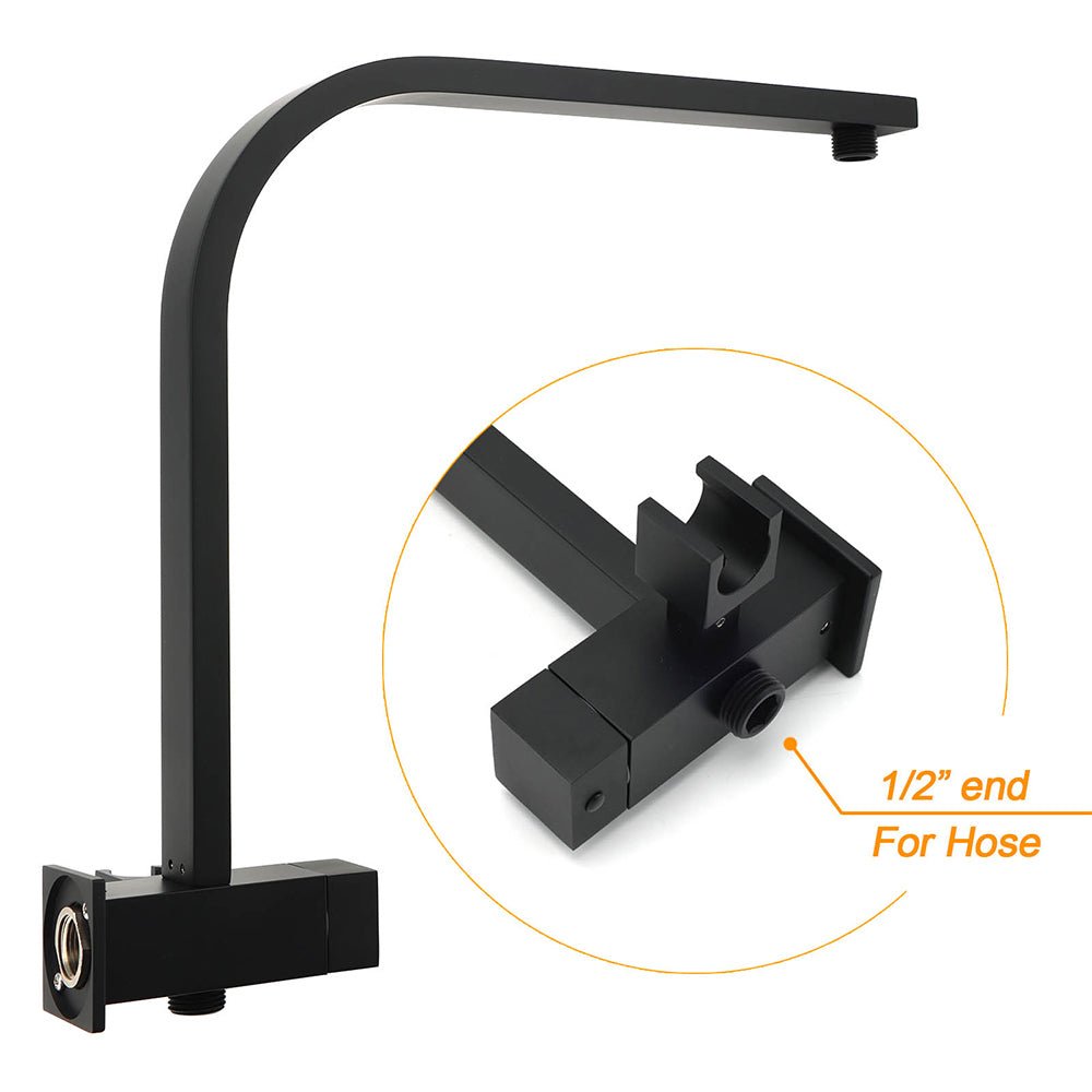 WELS Matt Black 8" Shower Head 3 Modes Handheld Gooseneck Arm Square 2in1 Set Twin Taps - Furniture > Bathroom > Shower Heads & Screens - Rivercity House & Home Co. (ABN 18 642 972 209) - Affordable Modern Furniture Australia