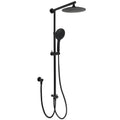 9" Round Matte Black Rain Shower Head with Handheld, Adjustable Rail & Elbow 2-in-1 Set