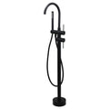 Freestanding Matte Black Bathtub Filler Mixer Faucet with Handheld Set - Matte Black
