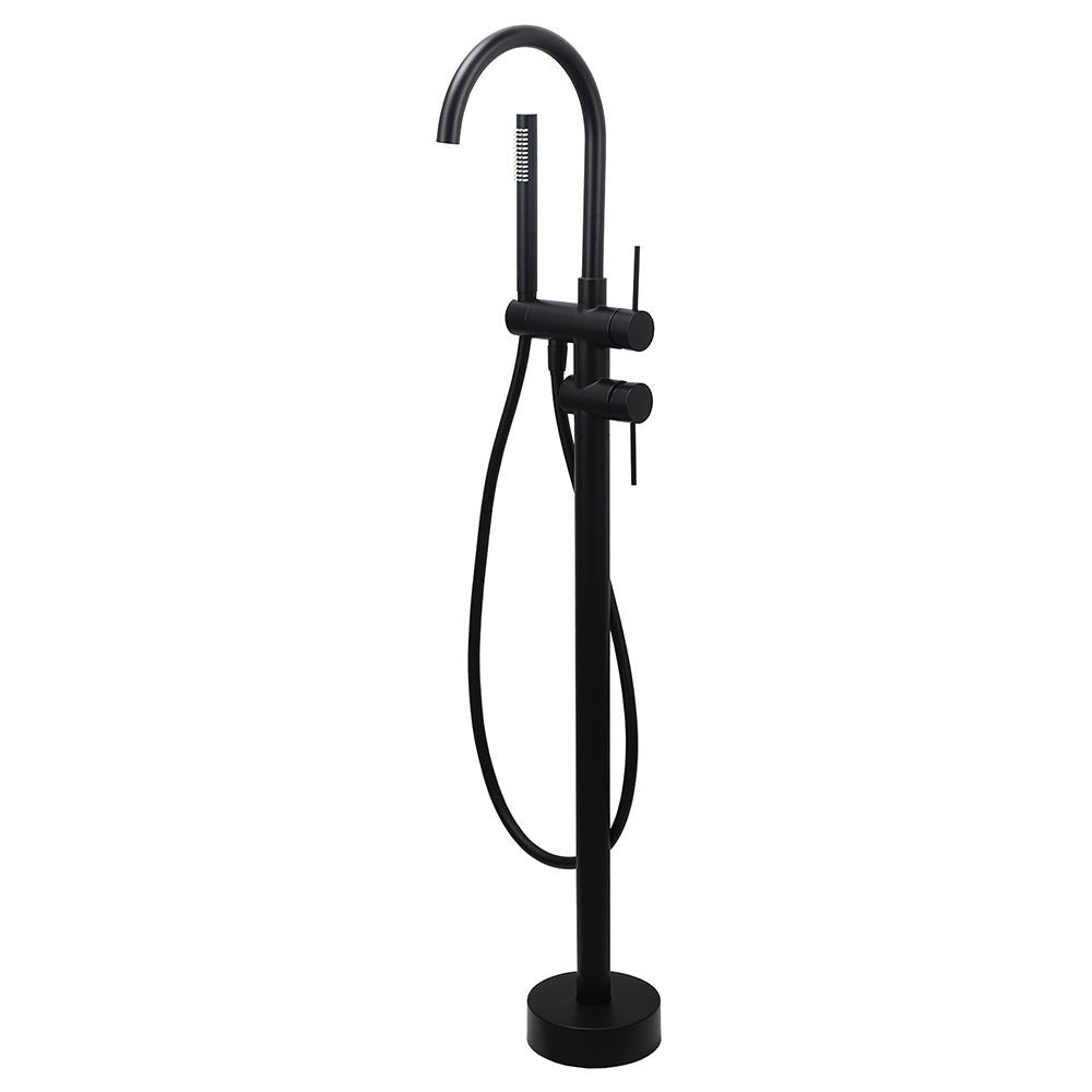 WELS Matt Black Bathtub Filler Free Standing Mixer Faucet Tap Spout HandHeld Set - Furniture > Bathroom > Shower Heads & Screens - Rivercity House & Home Co. (ABN 18 642 972 209) - Affordable Modern Furniture Australia