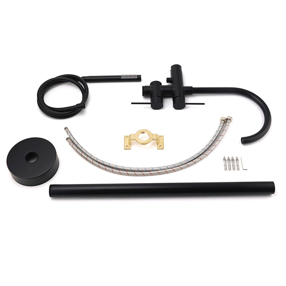 WELS Matt Black Bathtub Filler Free Standing Mixer Faucet Tap Spout HandHeld Set - Furniture > Bathroom > Shower Heads & Screens - Rivercity House & Home Co. (ABN 18 642 972 209) - Affordable Modern Furniture Australia