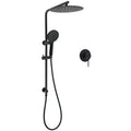 12" Matte Black Dual Shower Rain Head & Handheld Slide Wall Rail Mixer Set