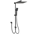 12" Matte Black Dual Shower Head with Handheld and Adjustable Sliding Rail Set