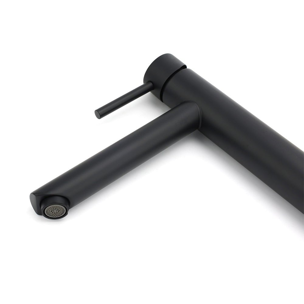 WELS Matt Black Round Tall Basin Mixer Vanity Bathroon Sink Tap Laundry Faucet - Furniture > Bathroom > Shower Heads & Screens - Rivercity House & Home Co. (ABN 18 642 972 209) - Affordable Modern Furniture Australia