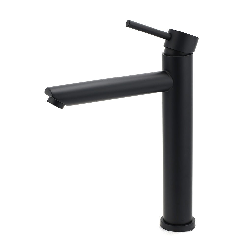 WELS Matt Black Round Tall Basin Mixer Vanity Bathroon Sink Tap Laundry Faucet - Furniture > Bathroom > Shower Heads & Screens - Rivercity House & Home Co. (ABN 18 642 972 209) - Affordable Modern Furniture Australia