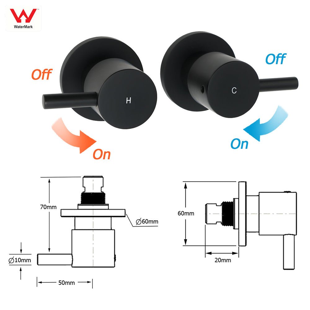 WELS Matt Black Shower Set 12" Large Rain Head Handheld Sliding Rail Arm Round Taps - Furniture > Bathroom > Shower Heads & Screens - Rivercity House & Home Co. (ABN 18 642 972 209) - Affordable Modern Furniture Australia