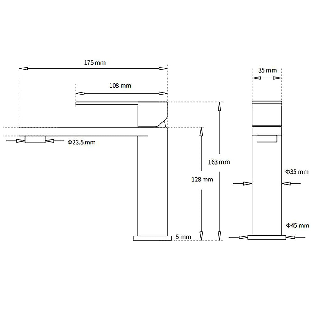 WELS Matt Black Square Short Basin Mixer Vanity Sink Faucet Laundry Spout Tap - Furniture > Bathroom > Shower Heads & Screens - Rivercity House & Home Co. (ABN 18 642 972 209) - Affordable Modern Furniture Australia