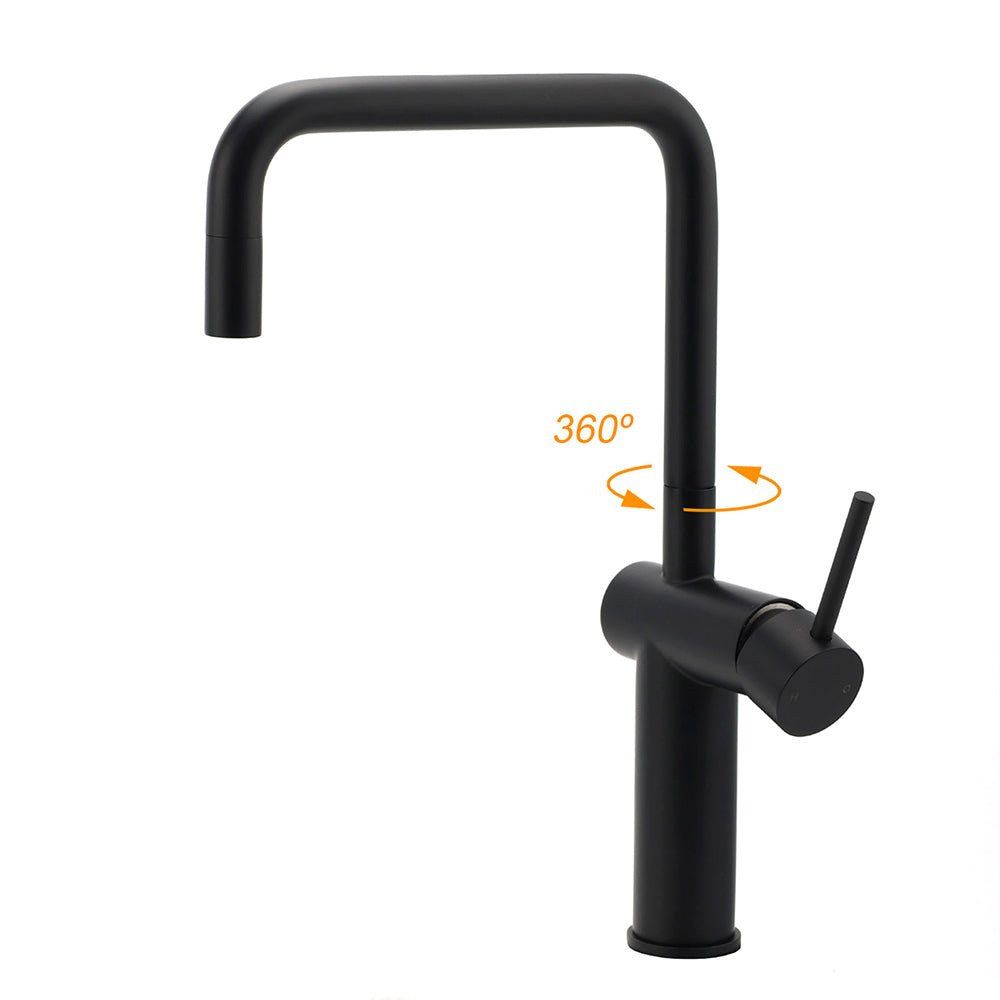 WELS Matt Black SUS Tall Kitchen Laundry 360º Swivel Sink Mixer Faucet Tap Spout - Furniture > Bathroom > Shower Heads & Screens - Rivercity House & Home Co. (ABN 18 642 972 209) - Affordable Modern Furniture Australia