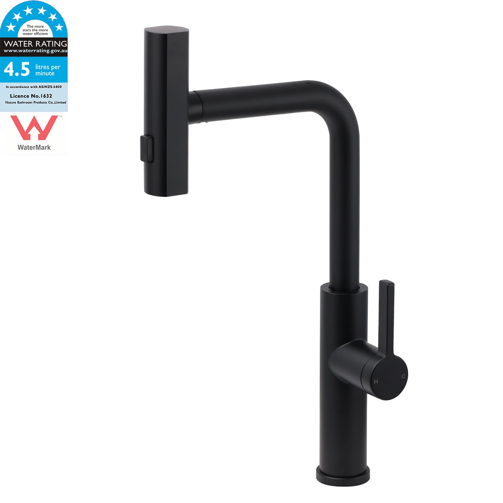 WELS Matte Black 3 - Mode Spray Pull Out Kitchen Mixer Sink Laundry Faucet Tapware - Furniture > Bathroom > Shower Heads & Screens - Rivercity House & Home Co. (ABN 18 642 972 209) - Affordable Modern Furniture Australia
