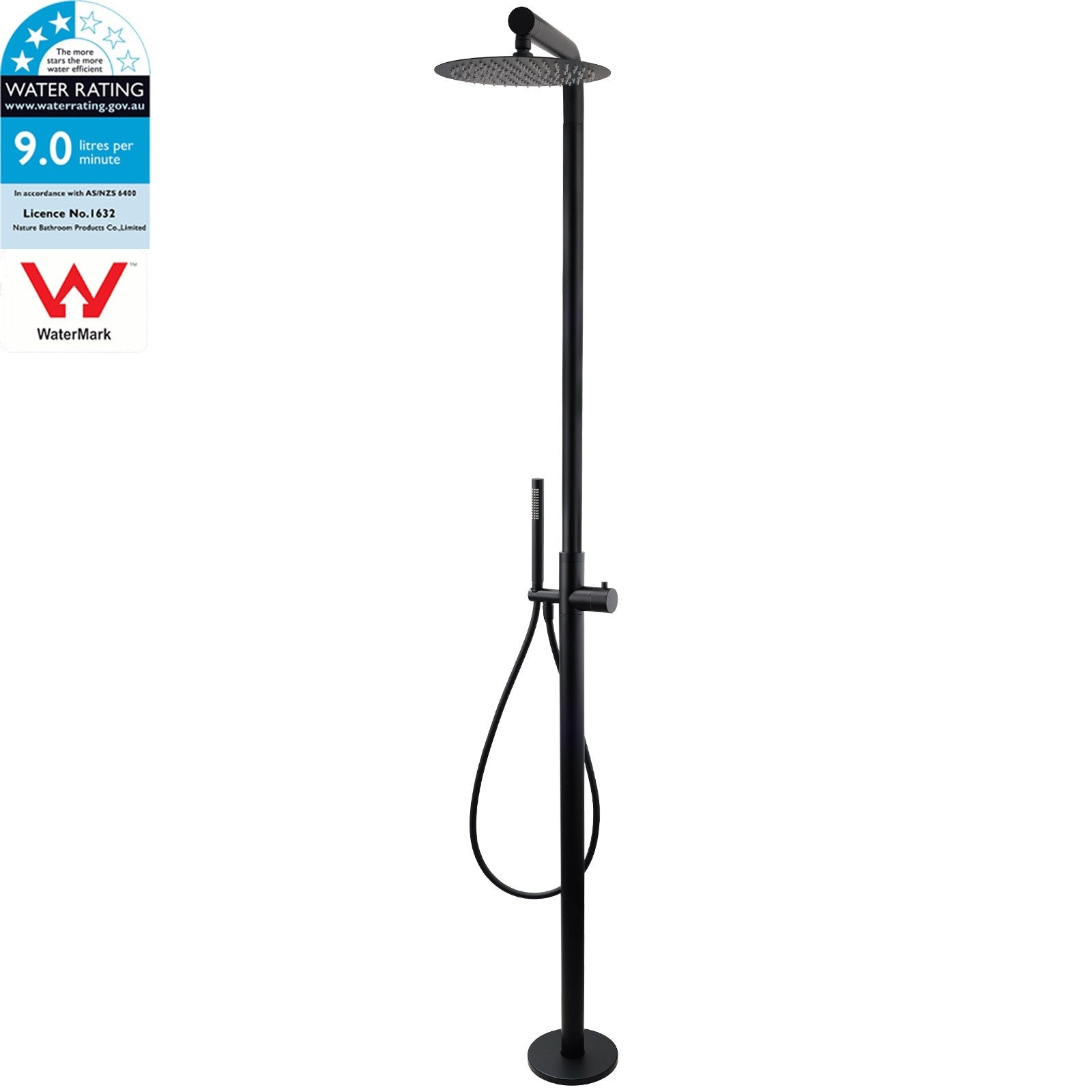 WELS Matte Black 316SUS Dual Shower Set Outdoor Bath System Rainfall 10" Head - Furniture > Bathroom > Shower Heads & Screens - Rivercity House & Home Co. (ABN 18 642 972 209) - Affordable Modern Furniture Australia