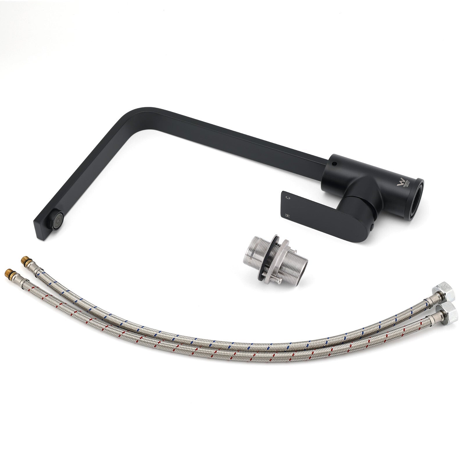 WELS Matte Black High Rise Gooseneck Kitchen Sink Laundry Mixer Faucet Tapware - Furniture > Bathroom > Shower Heads & Screens - Rivercity House & Home Co. (ABN 18 642 972 209) - Affordable Modern Furniture Australia