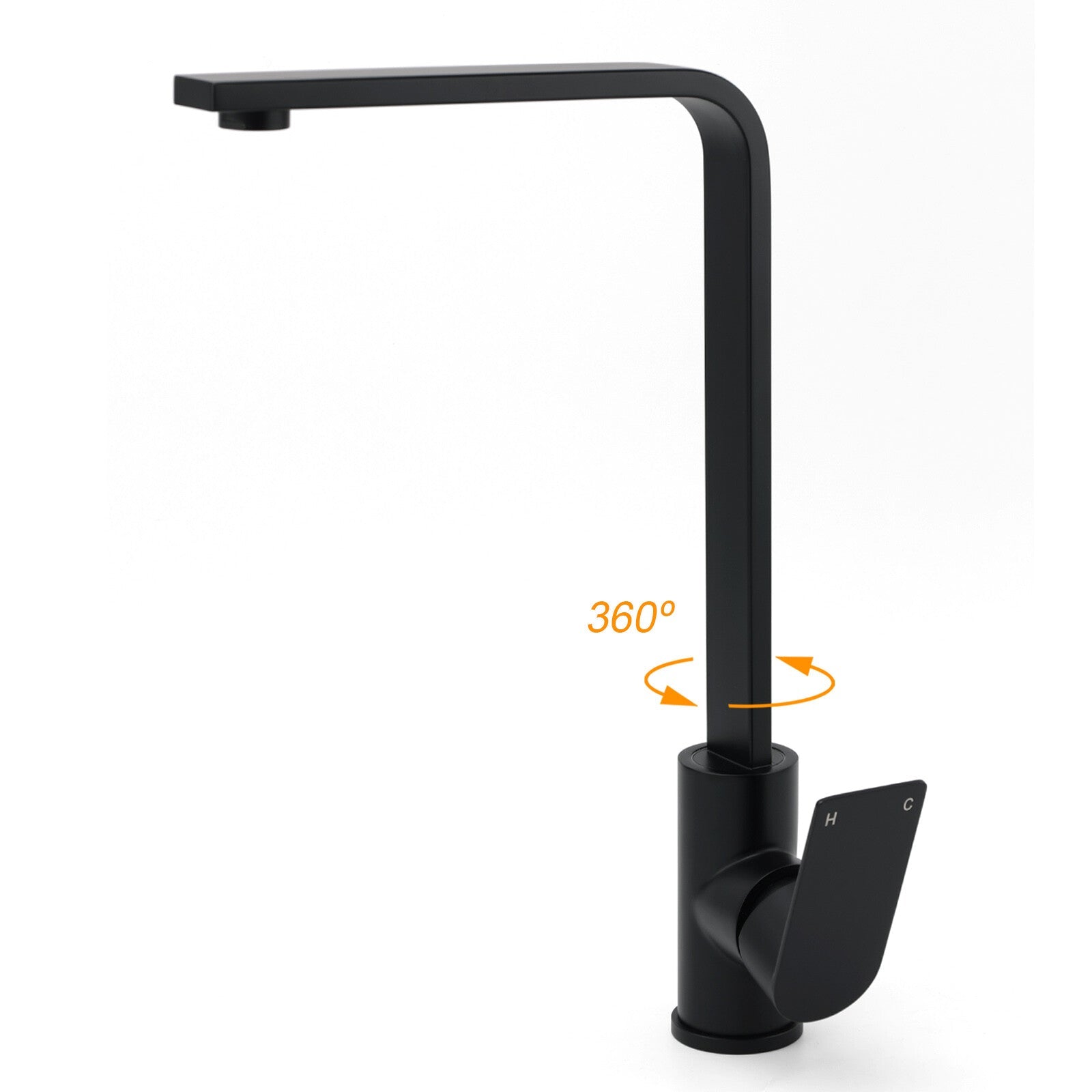 WELS Matte Black High Rise Gooseneck Kitchen Sink Laundry Mixer Faucet Tapware - Furniture > Bathroom > Shower Heads & Screens - Rivercity House & Home Co. (ABN 18 642 972 209) - Affordable Modern Furniture Australia