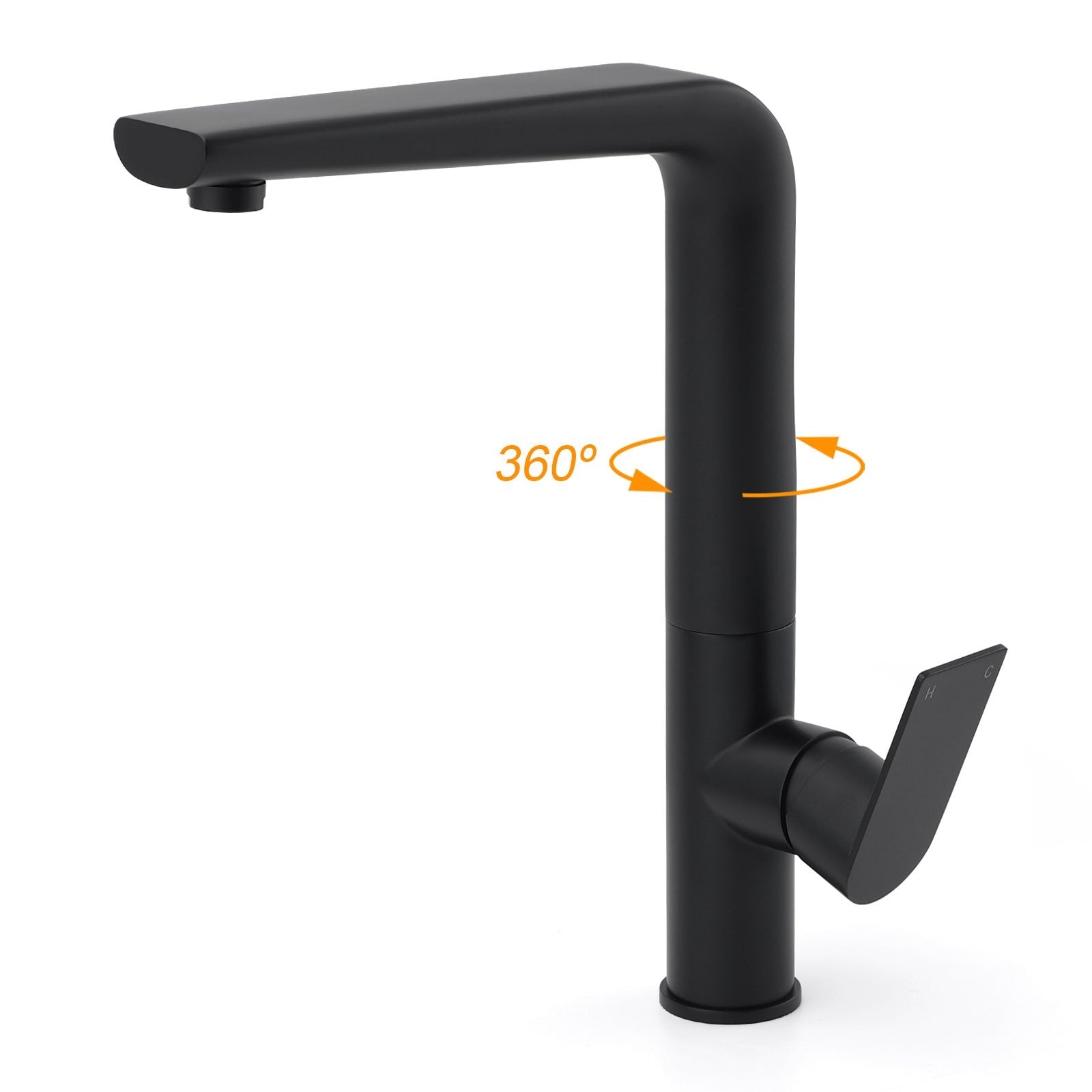 WELS Matte Black Round Kitchen Mixer Sink Tap Swivel Laundry Faucet Spout NEW - Furniture > Bathroom > Shower Heads & Screens - Rivercity House & Home Co. (ABN 18 642 972 209) - Affordable Modern Furniture Australia