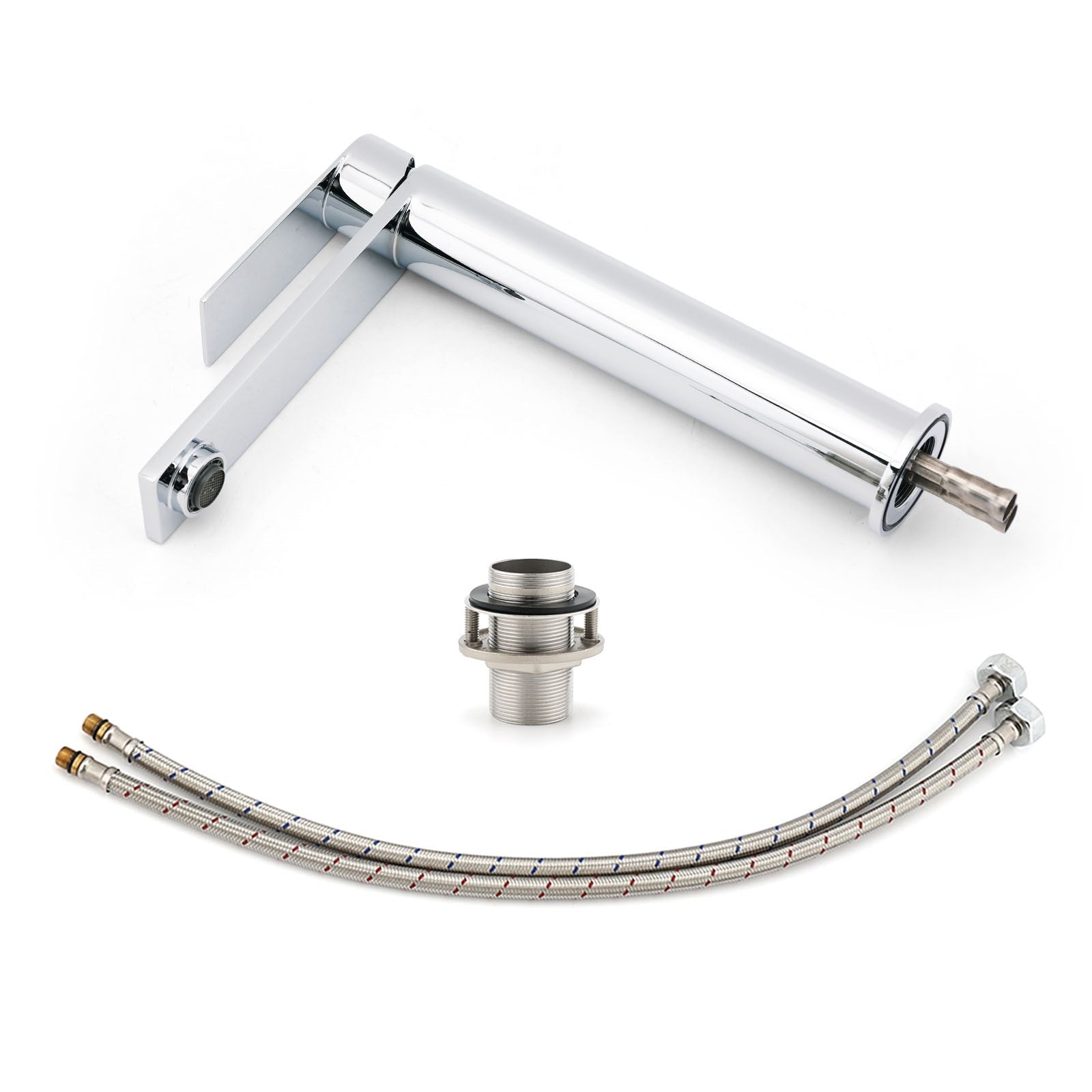 WELS Polished Chrome Tall Basin Mixer Vanity Sink Faucet Spout Laundry Flat Tap - Furniture > Bathroom > Shower Heads & Screens - Rivercity House & Home Co. (ABN 18 642 972 209) - Affordable Modern Furniture Australia