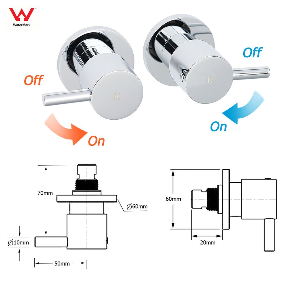 WELS Round 9" Twin Shower Head 3 Mode Handheld Gooseneck Wall Arm 2 in 1 Combo Taps Set - Furniture > Bathroom > Shower Heads & Screens - Rivercity House & Home Co. (ABN 18 642 972 209) - Affordable Modern Furniture Australia